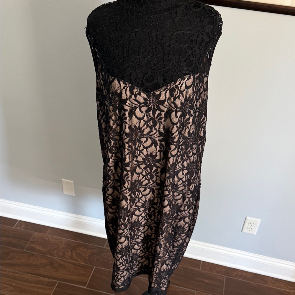 Black Lace Overlay Dress
